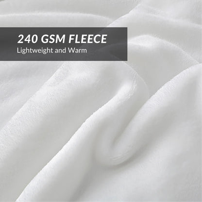 Bedsure Fleece Bed Blankets Queen Size Grey 90x90 Inches