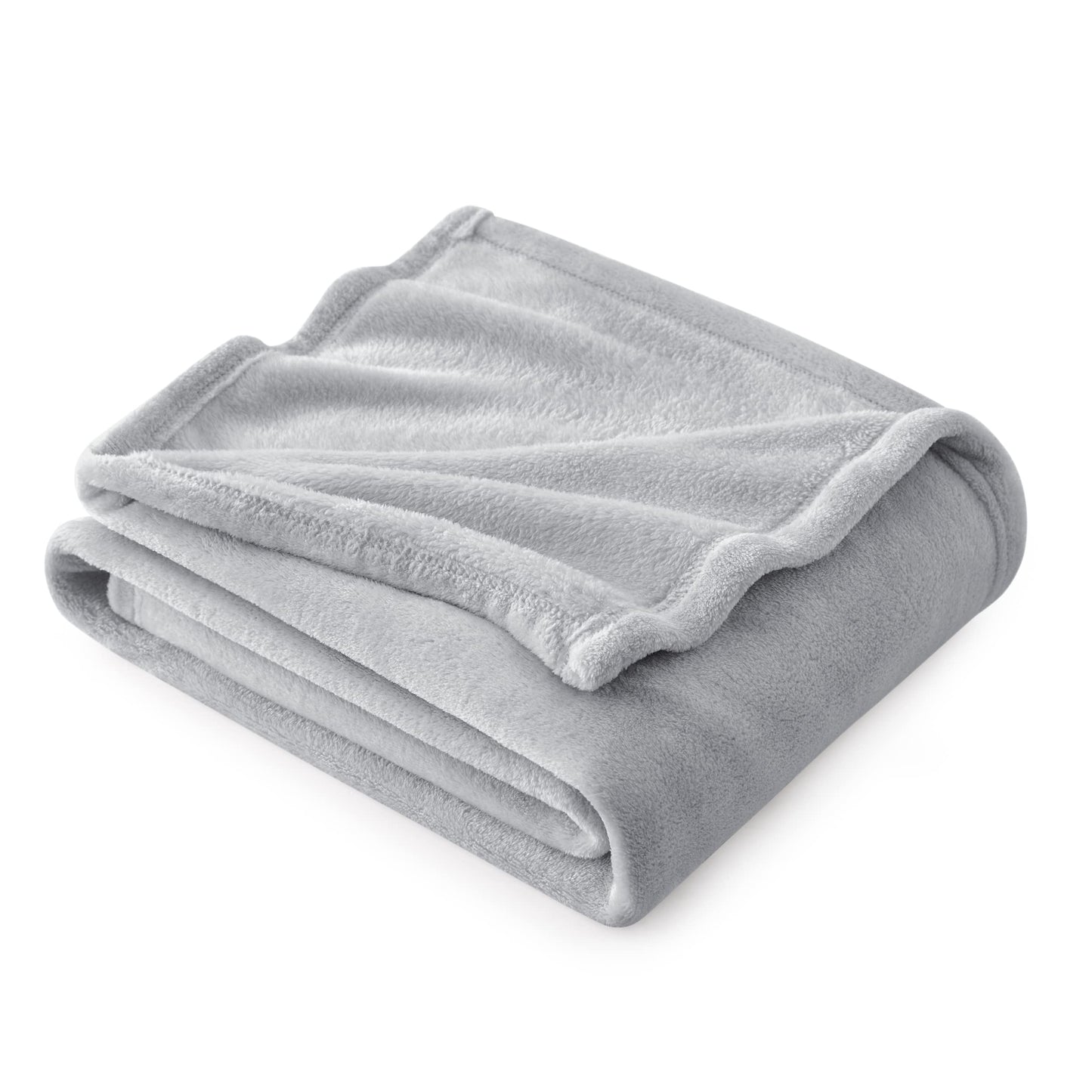 Bedsure Fleece Bed Blankets Queen Size Grey 90x90 Inches