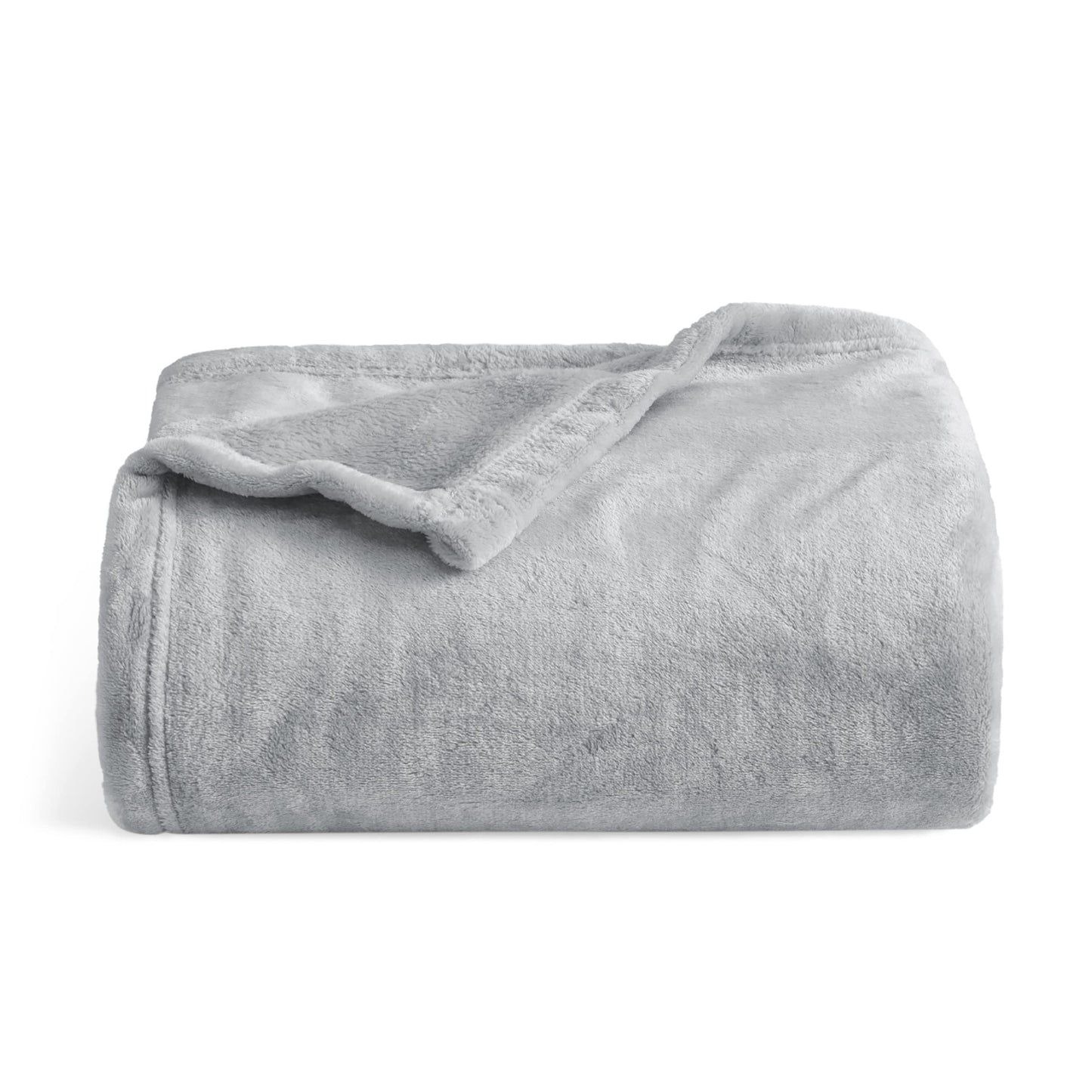 Bedsure Fleece Bed Blankets Queen Size Grey 90x90 Inches