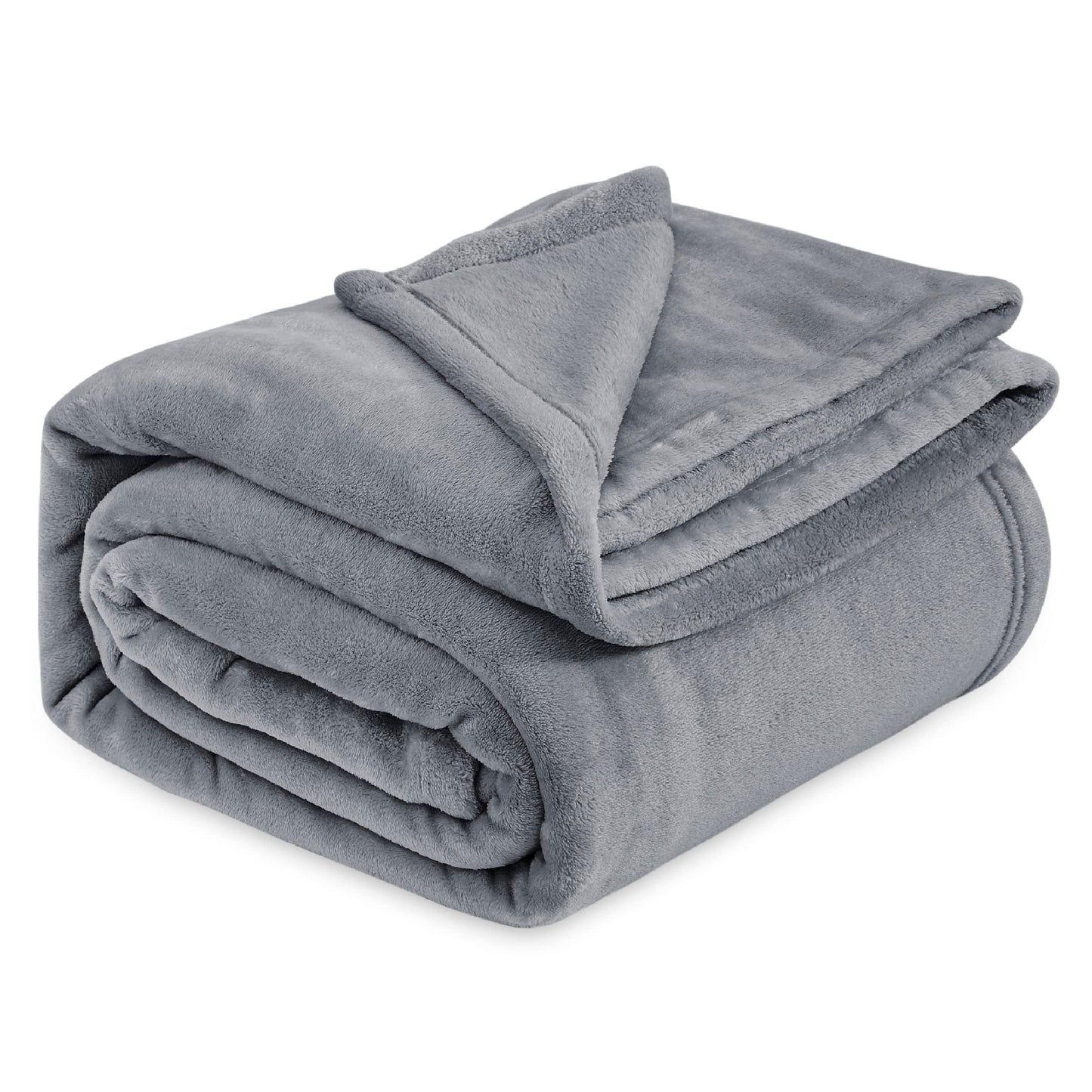 Bedsure Fleece Bed Blankets Queen Size Grey 90x90 Inches