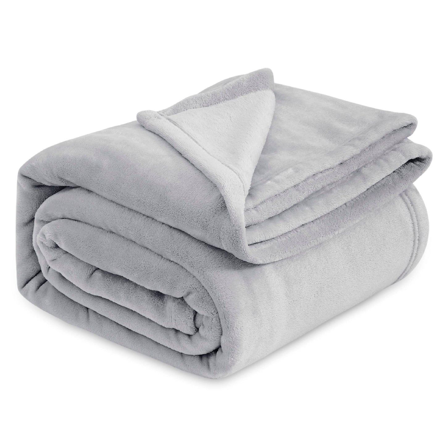 Bedsure Fleece Bed Blankets Queen Size Grey 90x90 Inches