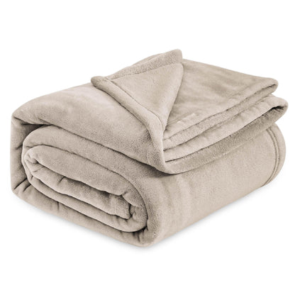 Bedsure Fleece Bed Blankets Queen Size Grey 90x90 Inches