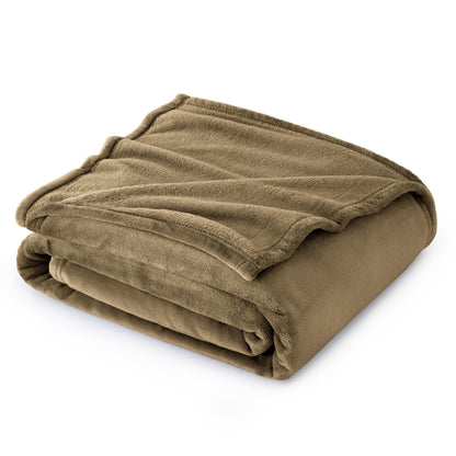 Bedsure Fleece Bed Blankets Queen Size Grey 90x90 Inches